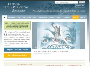 How ffrf.org looks like on a tablet such as an iPad.
