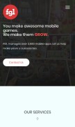How fgl.com looks like on a mobile device such as an iPhone.