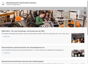 How fh-zwickau.de looks like on a tablet such as an iPad.