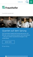 How fhg.de looks like on a mobile device such as an iPhone.