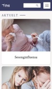 How fhi.no looks like on a mobile device such as an iPhone.