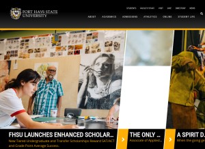 How fhsu.edu looks like on a tablet such as an iPad.