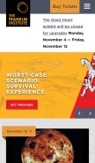 How fi.edu looks like on a mobile device such as an iPhone.