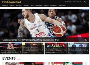 How fiba.basketball looks like on a tablet such as an iPad.