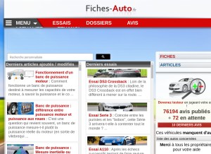 How fiches-auto.fr looks like on a tablet such as an iPad.