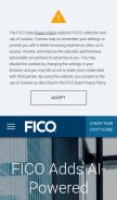 How fico.com looks like on a mobile device such as an iPhone.