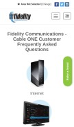 How fidelitycommunications.com looks like on a mobile device such as an iPhone.
