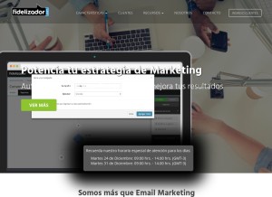 How fidelizador.com looks like on a tablet such as an iPad.