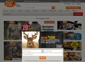 How fieldsupply.com looks like on a tablet such as an iPad.