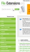 How file-extensions.org looks like on a mobile device such as an iPhone.