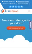 How file-up.org looks like on a mobile device such as an iPhone.