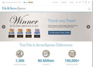 How fileandservexpress.com looks like on a tablet such as an iPad.