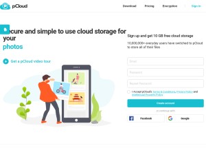 How filedn.com looks like on a tablet such as an iPad.