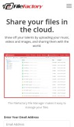 How filefactory.com looks like on a mobile device such as an iPhone.