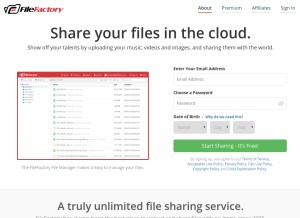 How filefactory.com looks like on a tablet such as an iPad.