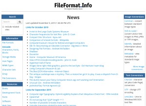 How fileformat.info looks like on a tablet such as an iPad.