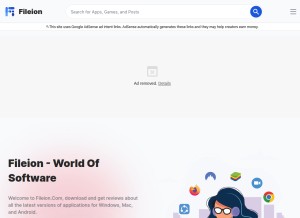 How fileion.com looks like on a tablet such as an iPad.