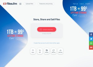 How files.fm looks like on a tablet such as an iPad.