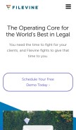 How filevine.com looks like on a mobile device such as an iPhone.
