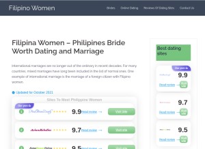 How filipino-women.net looks like on a tablet such as an iPad.