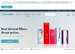 How filladerm.com looks like on a tablet such as an iPad.