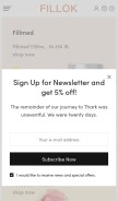 How fillok.com looks like on a mobile device such as an iPhone.