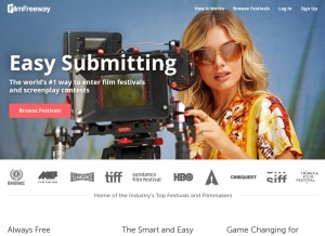 How filmfreeway.com looks like on a tablet such as an iPad.