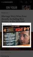 How filmmakermagazine.com looks like on a mobile device such as an iPhone.