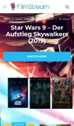 How filmstream.cc looks like on a mobile device such as an iPhone.