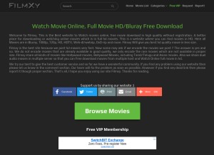 How filmxy.nl looks like on a tablet such as an iPad.