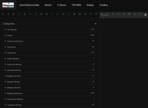 How filmywap.cx looks like on a tablet such as an iPad.