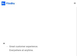 How filoblu.com looks like on a tablet such as an iPad.