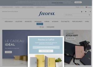 How filofax.com looks like on a tablet such as an iPad.