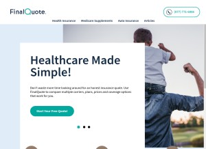 How finalquote.com looks like on a tablet such as an iPad.