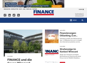 How finance-magazin.de looks like on a tablet such as an iPad.