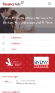 How financeads.net looks like on a mobile device such as an iPhone.