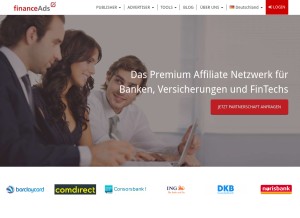 How financeads.net looks like on a tablet such as an iPad.
