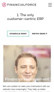 How financialforce.com looks like on a mobile device such as an iPhone.