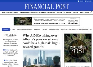 How financialpost.com looks like on a tablet such as an iPad.