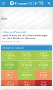 How finanzen100.de looks like on a mobile device such as an iPhone.