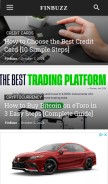How finbuzz.co looks like on a mobile device such as an iPhone.