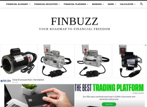 How finbuzz.co looks like on a tablet such as an iPad.