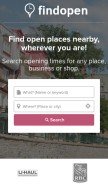 How find-open.ca looks like on a mobile device such as an iPhone.