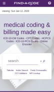 How findacode.com looks like on a mobile device such as an iPhone.