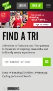 How findarace.com looks like on a mobile device such as an iPhone.