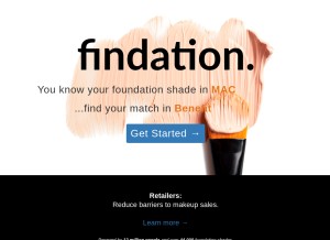 How findation.com looks like on a tablet such as an iPad.