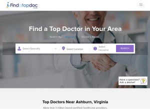 How findatopdoc.com looks like on a tablet such as an iPad.