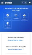 How finder.com looks like on a mobile device such as an iPhone.