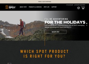 How findmespot.com looks like on a tablet such as an iPad.