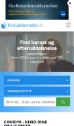 How finduddannelse.dk looks like on a mobile device such as an iPhone.